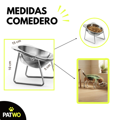 Comedero Elevado para Perro — Menos tension en cuello a la hora de comer