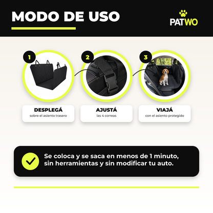 Funda Cubre Auto Perro — Basta de Pelos, Rasguños y Manchas en tu Asiento